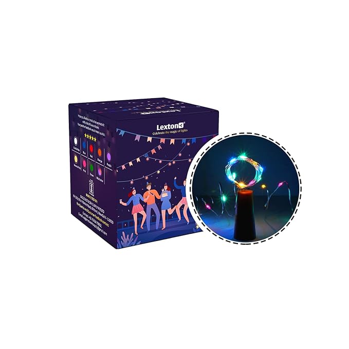 Lexton Multicolor Cork Light | 20 Led | Multicolor | Pack of 1 | for Indoor & Outdoor Decorations