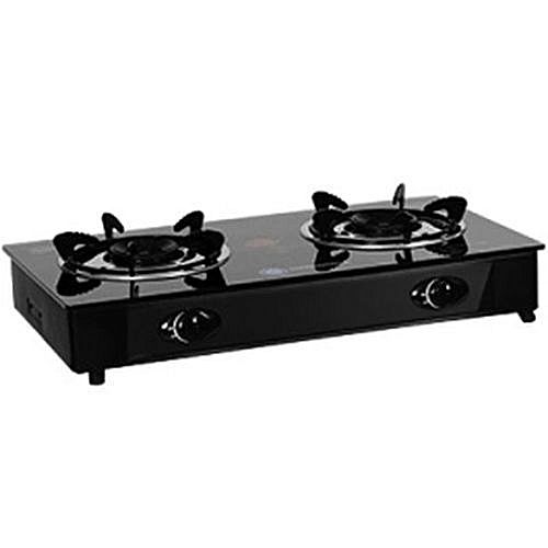 Glass Top Gas Cooker With 2 Hobs