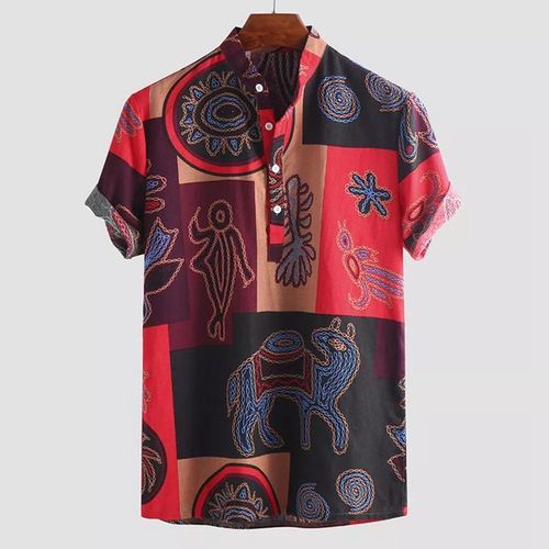 Hawaiian Short Sleeve Shirt - Red