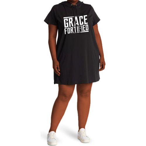 Hooded Short Dress Gown- Black