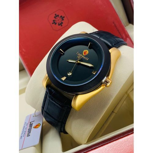 Lookworld Men's Breathable Leather Watch - Black