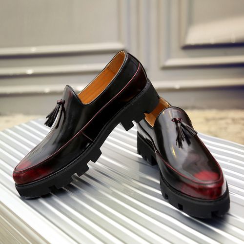 Men's Thick-Soled Pointed Leather Shoes