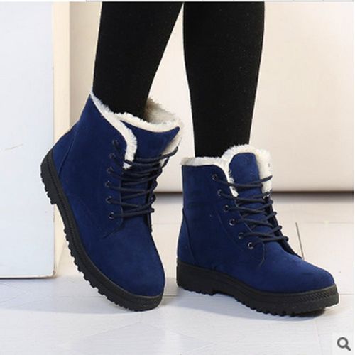 Women Pure Color Warm Winter Snow Boots