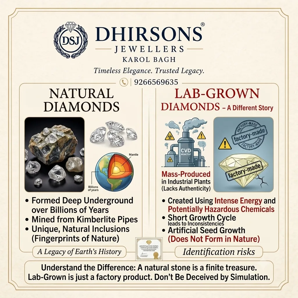 Dhirsons Jewellers Karol Bagh: Natural vs Lab Grown Diamonds – Which One Should You Actually Buy?