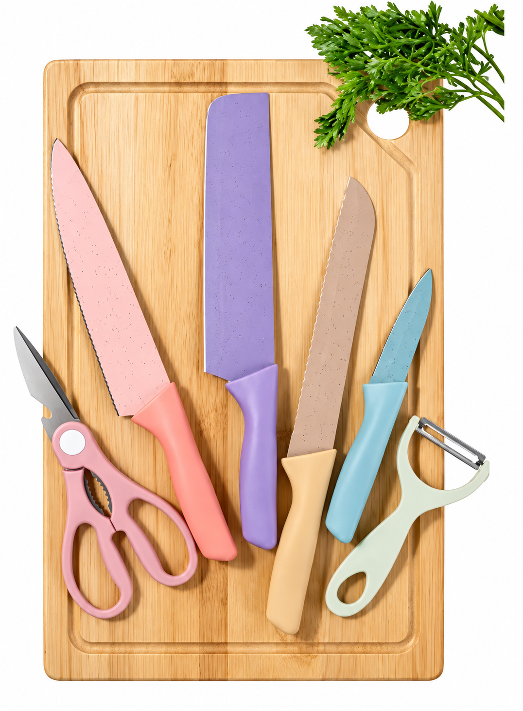 SET DE CUCHILLOS DE COLORES 6 PCS