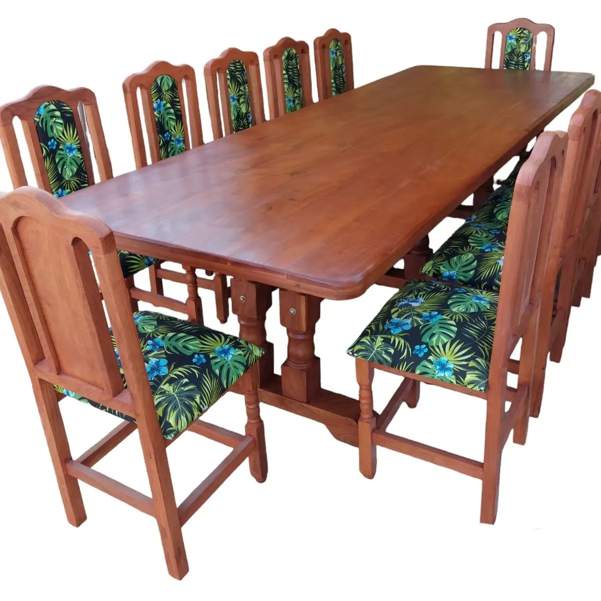 MESA RECT Y 12 SILLAS TAPIZADAS