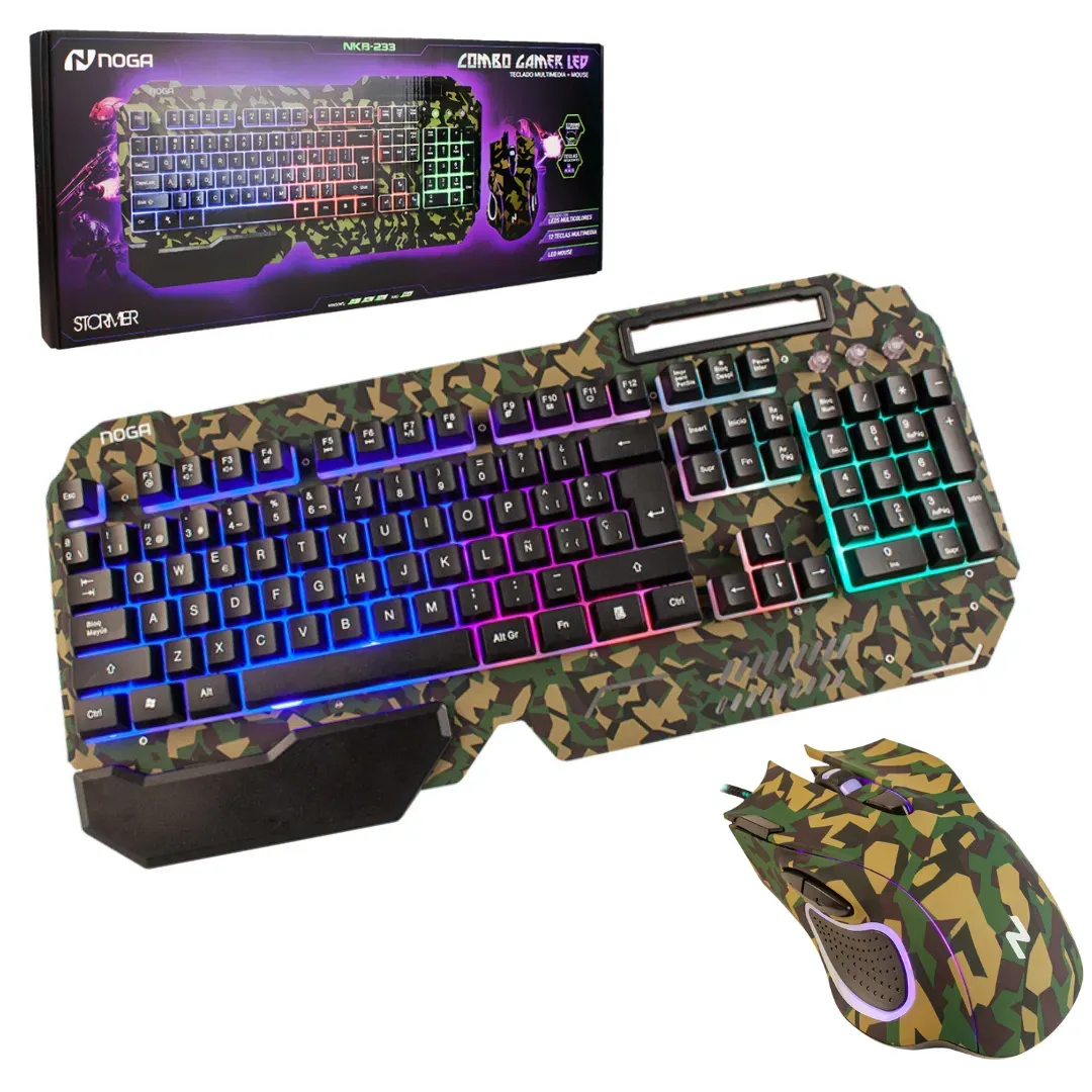 Teclado y Mouse NOGA Camuflado 