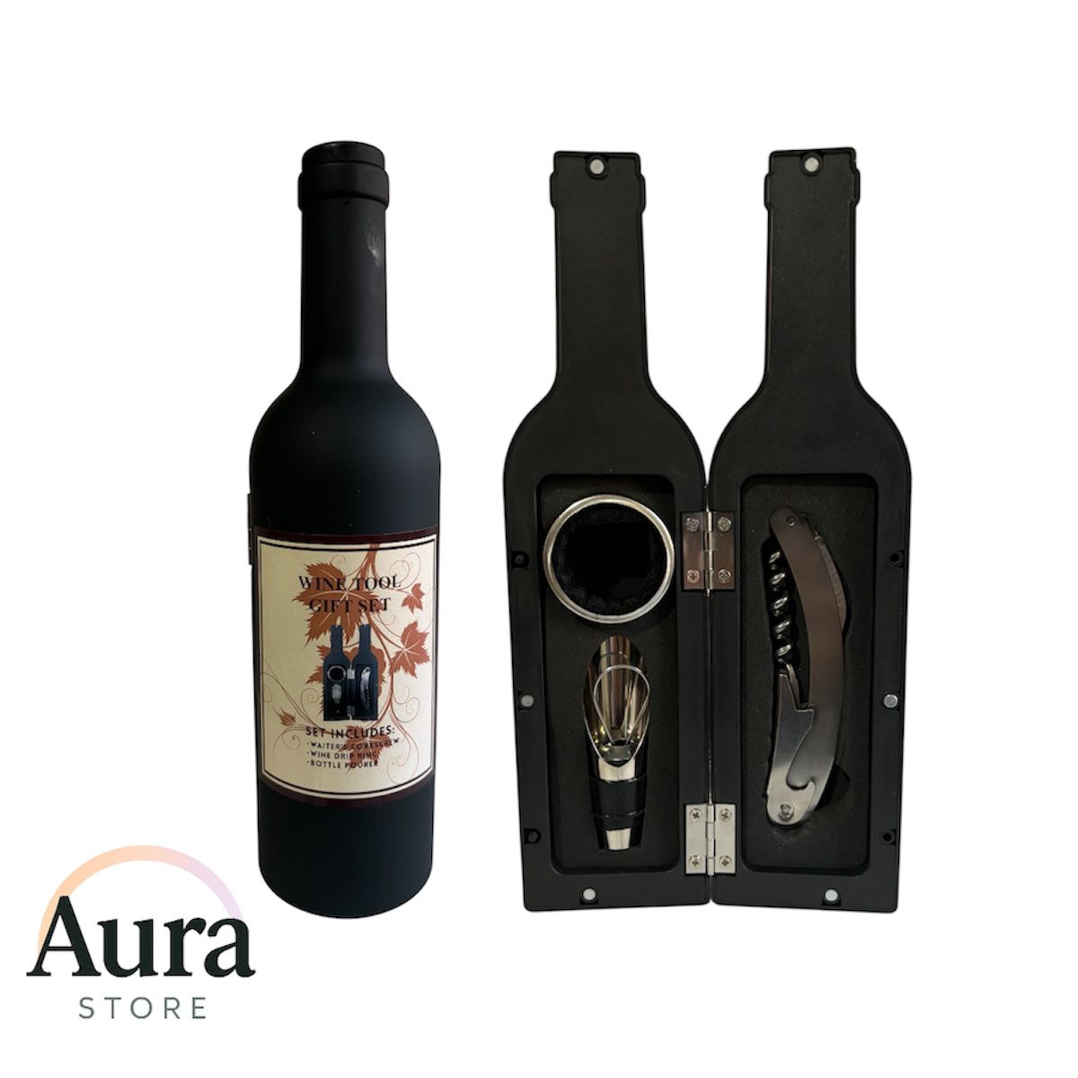 Set Destapador Botella De Vino Con Accesorios 3 Piezas