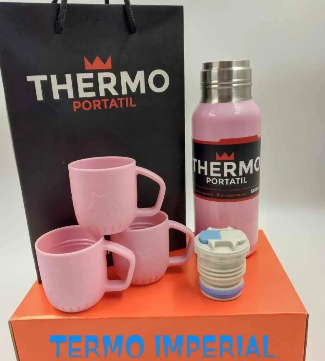 Termos con 3 Tazas de 500 ml