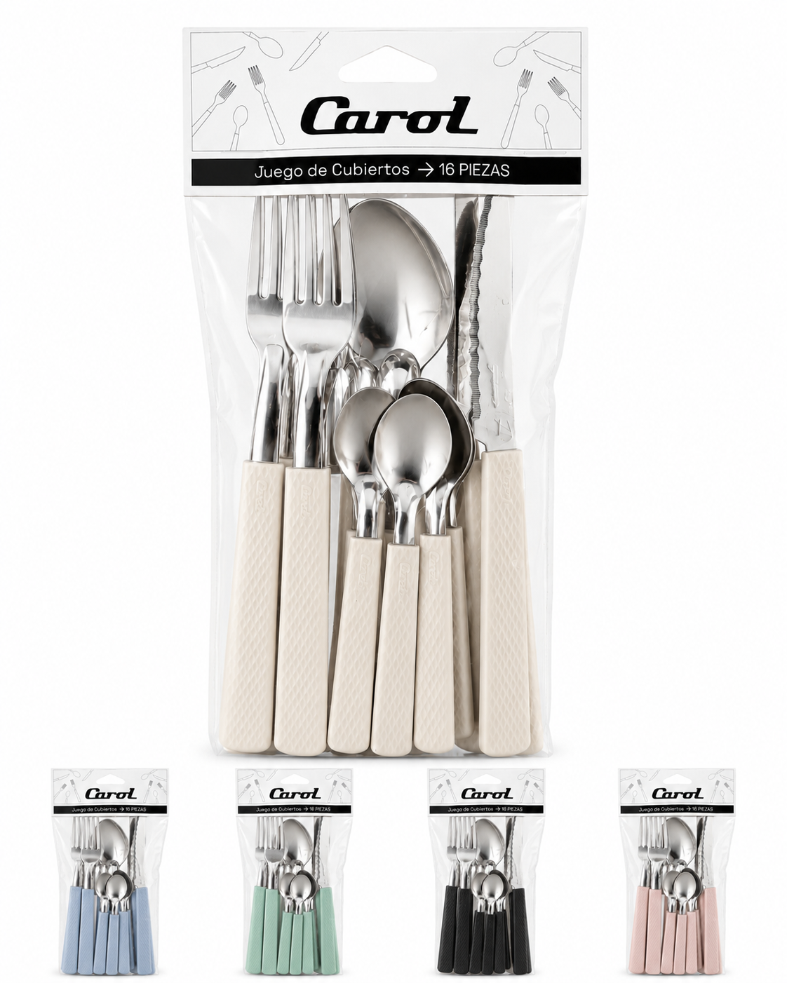 CUBIERTOS CAROL 16 PCS
