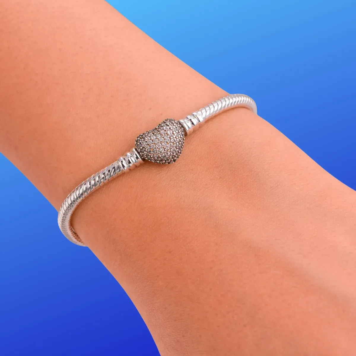 Pulsera cierre corazón brillante- Apta Charms