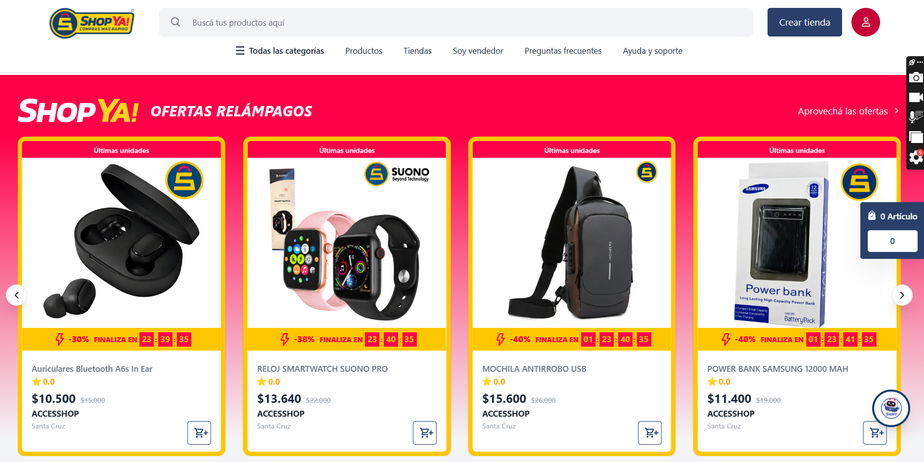 PODES CREAR OFERTAS RELAMPAGO