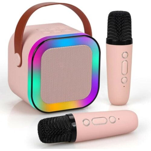 Parlante karaoke para niños con 2 micrófonos