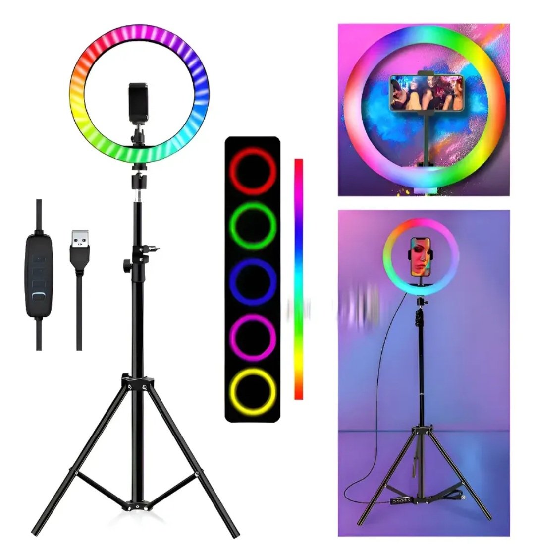 ARO DE LUZ RGB con TRIPODE 210 CM