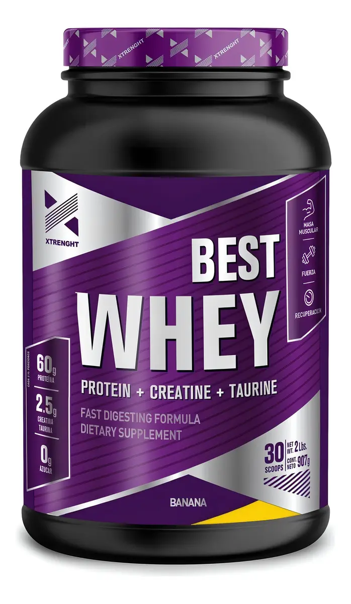 Proteína en Polvo Xtrenght Nutrition Best Whey Banana 907g