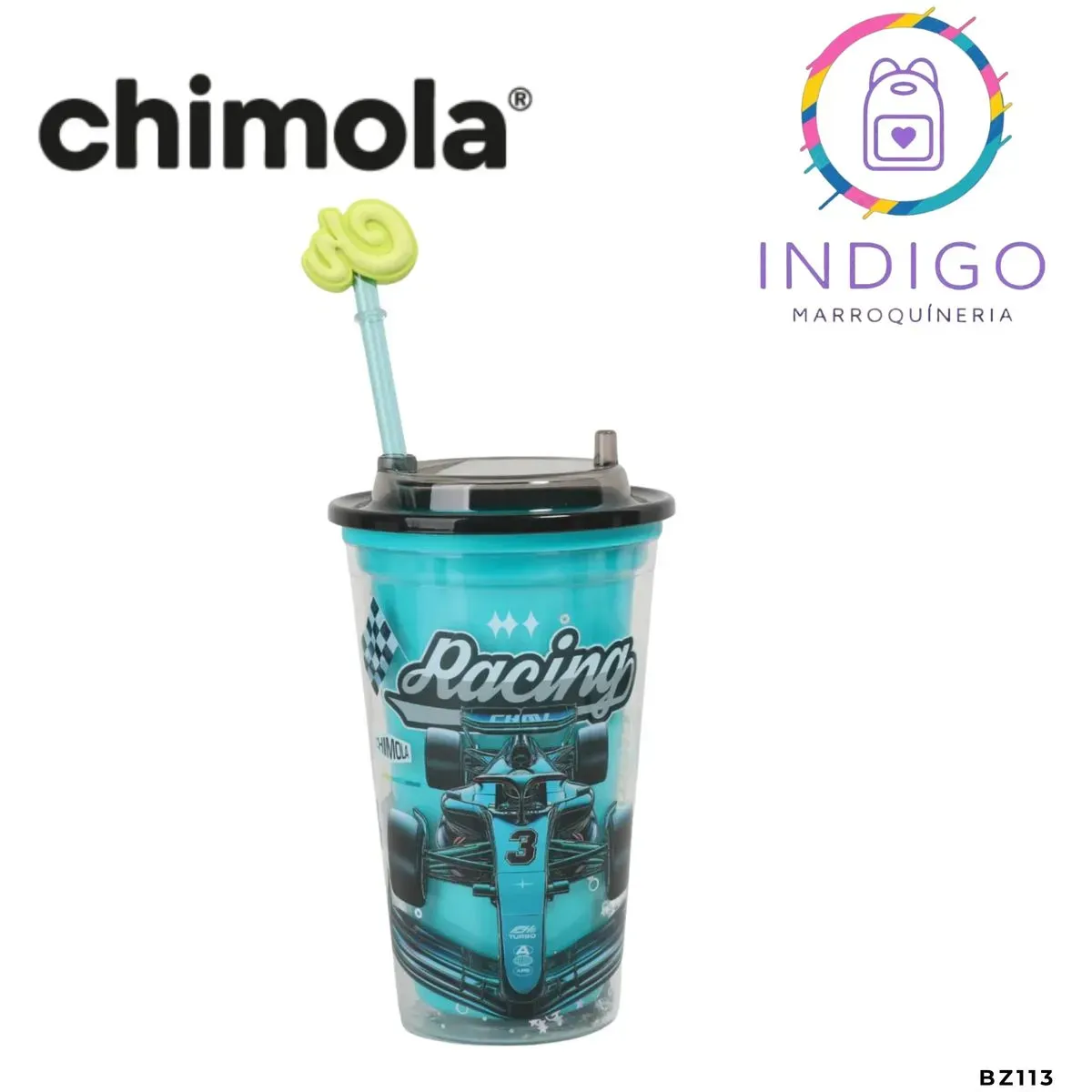 VASO ACRILICO SPARK RACING CAR 500ml chimola