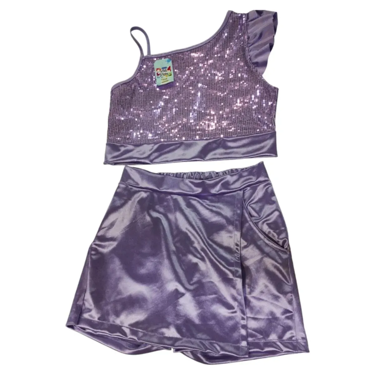 CONJUNTO POLLERA PANTALON Y TOP
