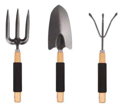 set de jardinería kit de 3 piezas pala cultivador tenedor fort