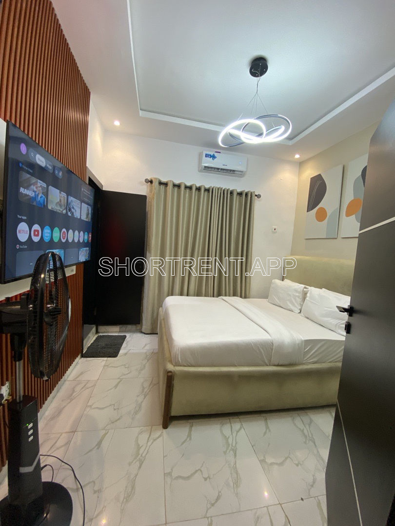 Modern 2-Bedroom Apartment + Palour — ₦120,000/night — Generator & Inverter — Parking — Internet