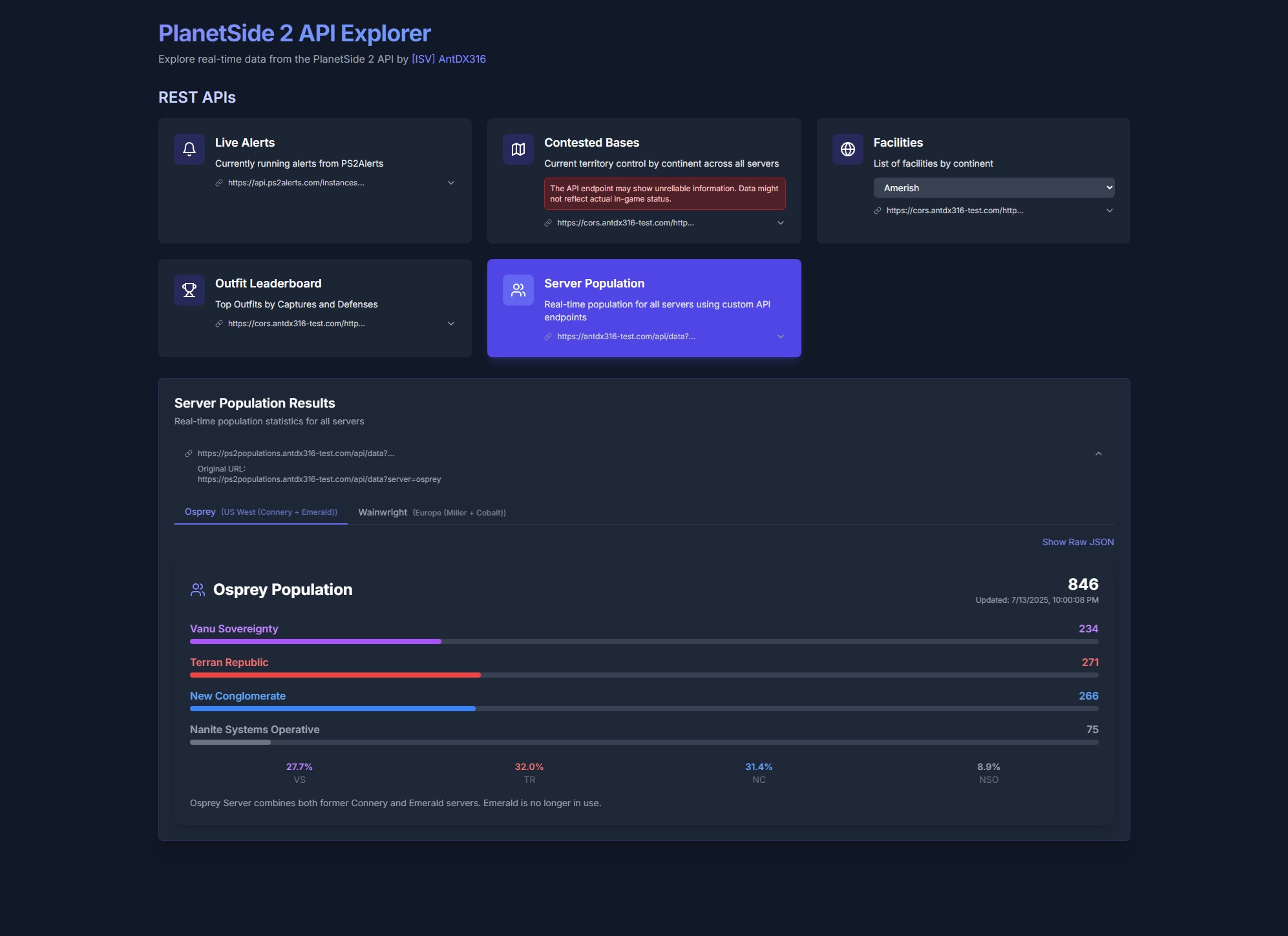 Planetside2APIExplorer