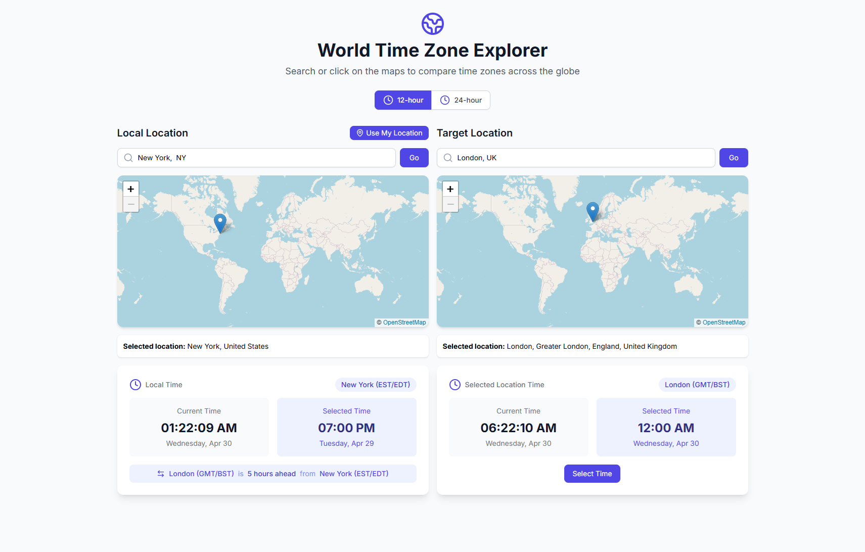 WorldTimeZoneExplorer
