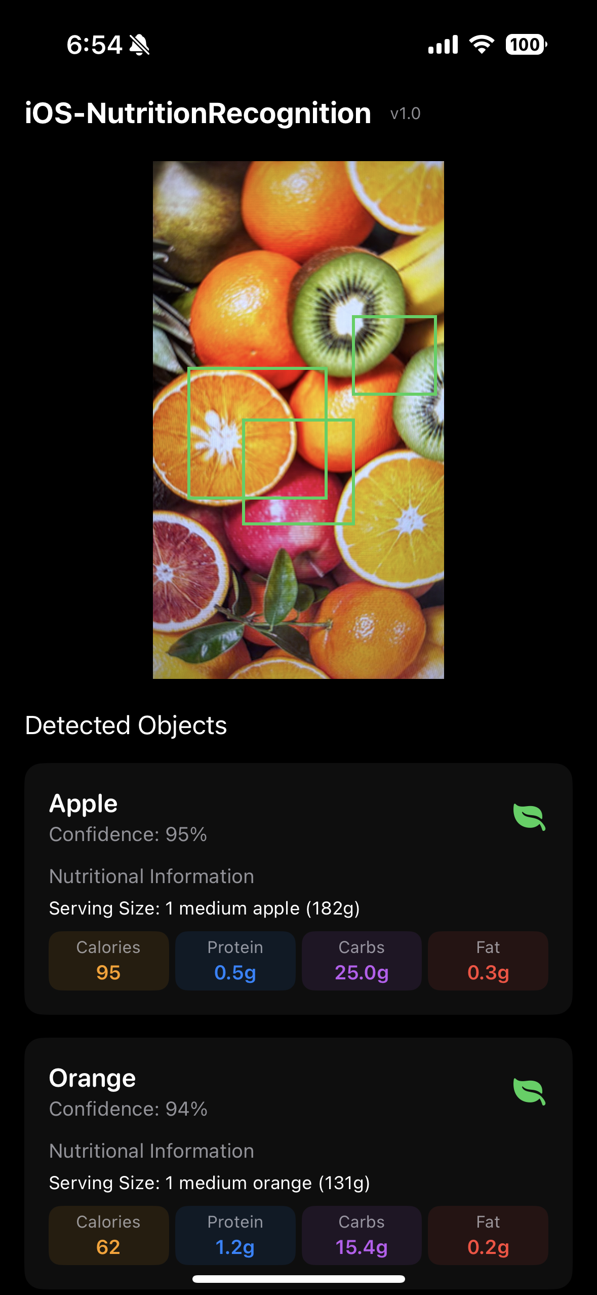 iOS-NutritionRecognition