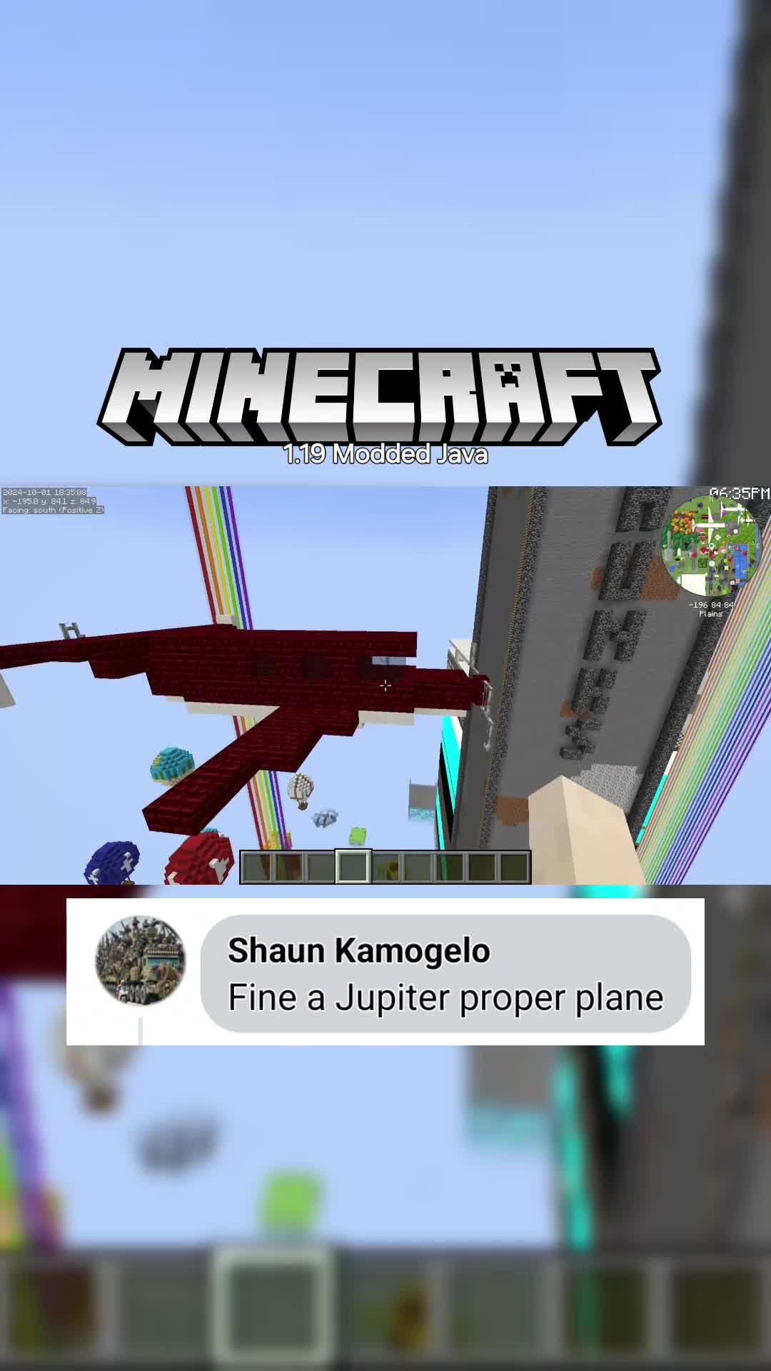 Building Your Spaceship, 
Jet, Plane, or Tank 
Request In Minecraft (Moynet Jupiter)