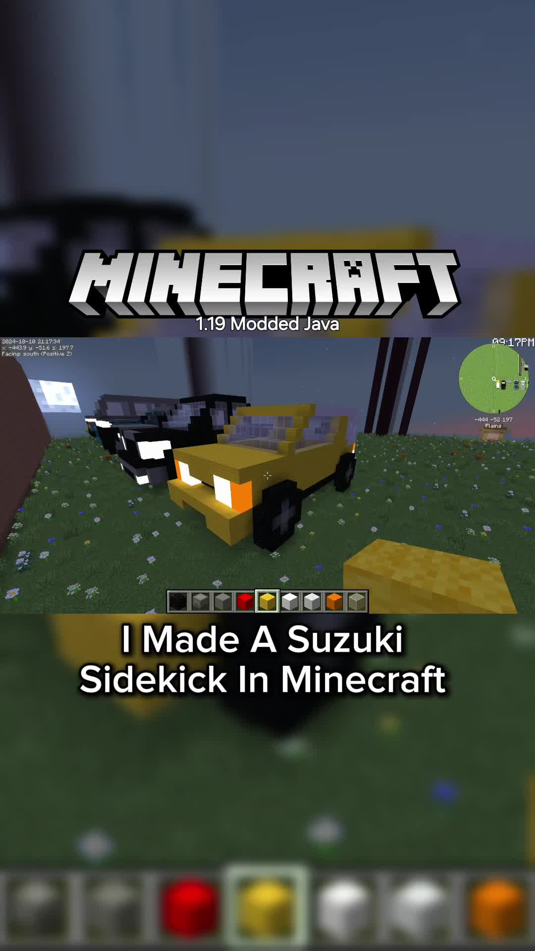 I've built a Suzuki Sidekick in Minecraft