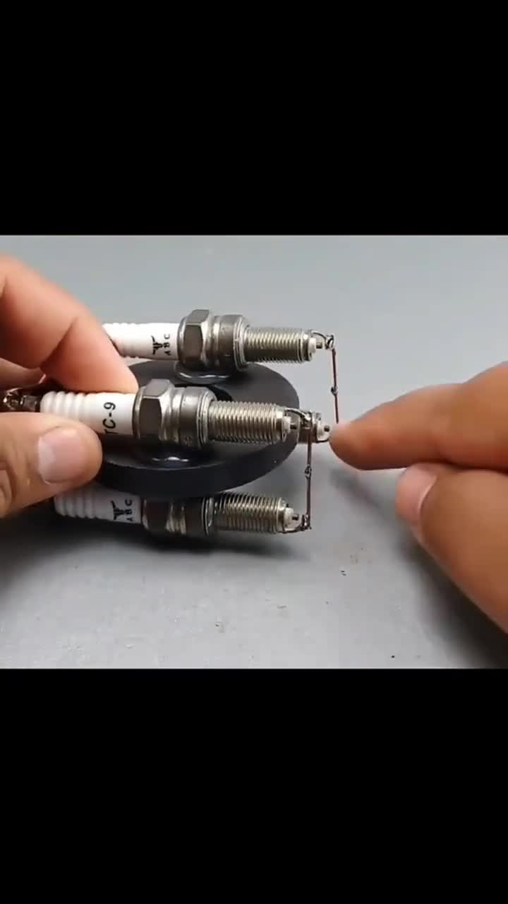 #Record of handmade life #Handmade DIY #My handmade work Magnet spark plug. Generates free current #