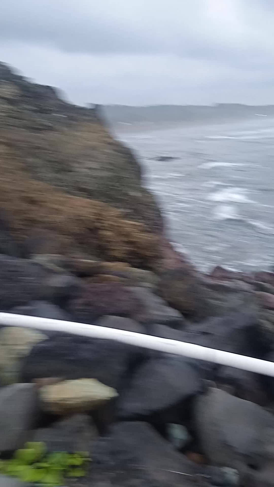 the beauty of the coast in the afternoon with a cloudy atmosphere