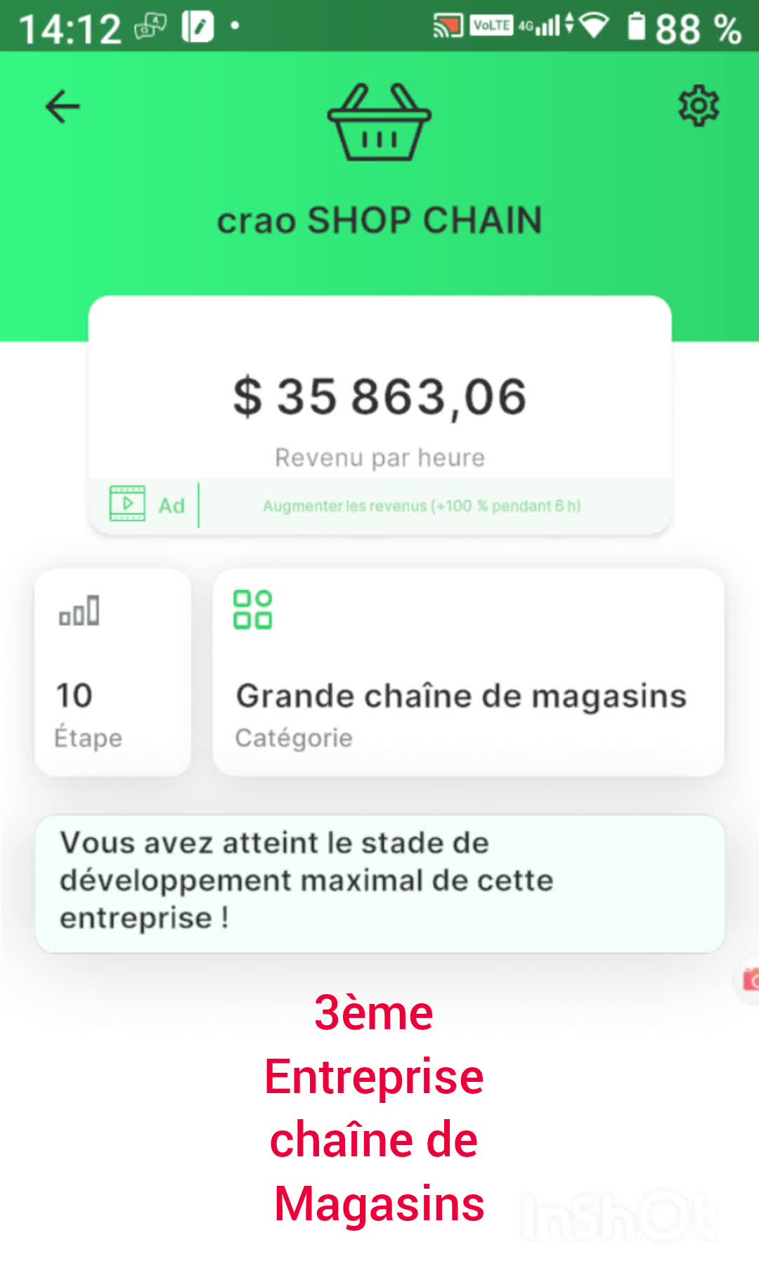 Business Empire Richman Jour 3:La Chaîne de Magasins#🏬😊👍