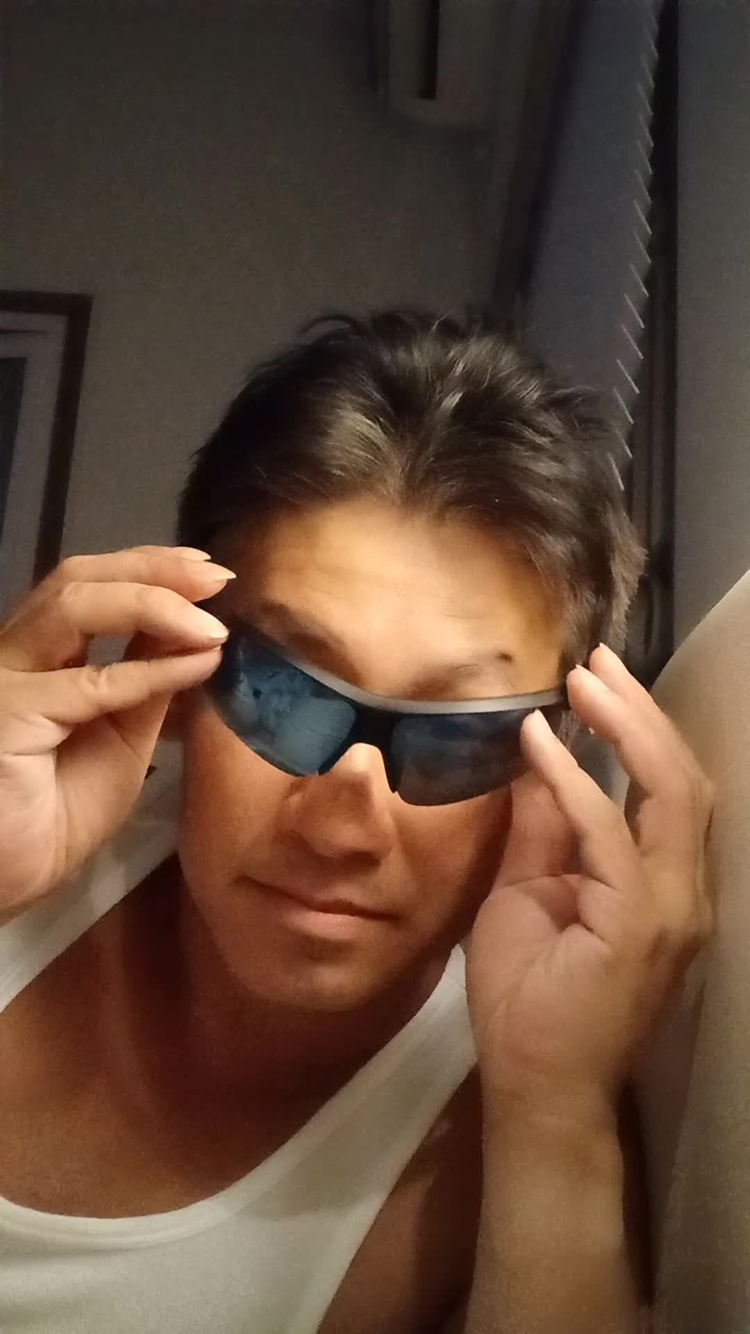 Wear sunglasses or not.