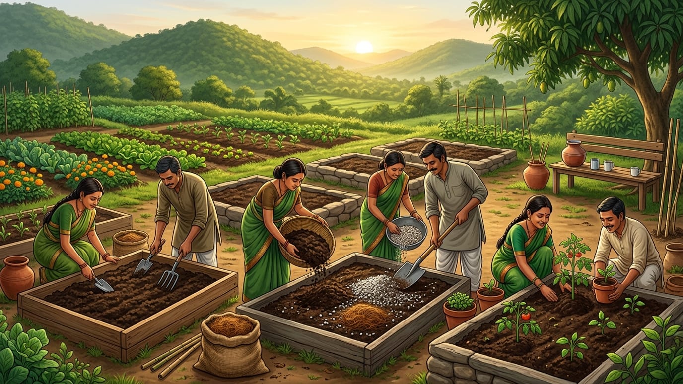 Learn how to blend garden soil, compost, and aeration materials to create a balanced potting mix