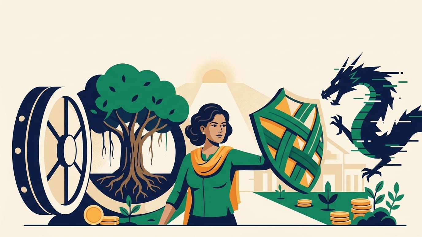 An editorial illustration showing why Saving and Protecting Money Matters More Than Earning It.