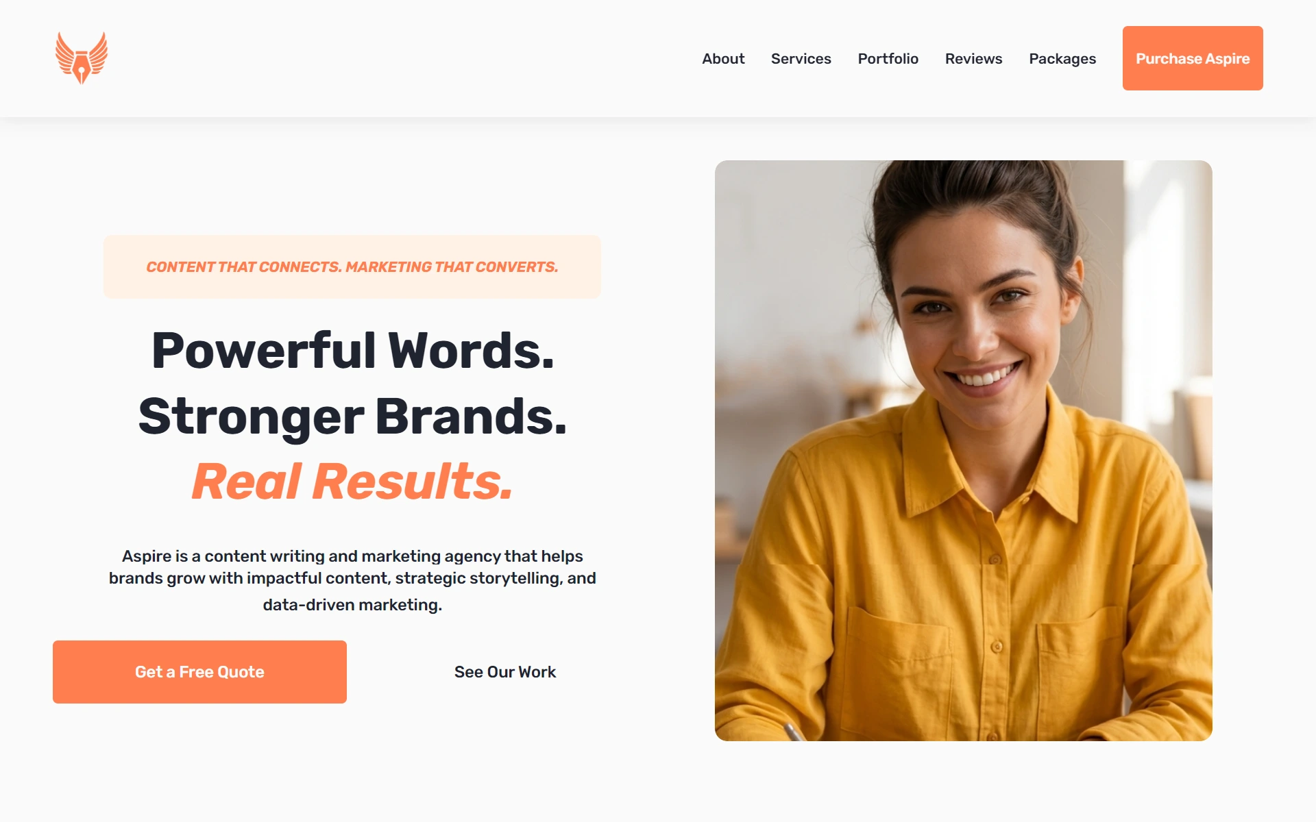 Aspire Copywriter Website