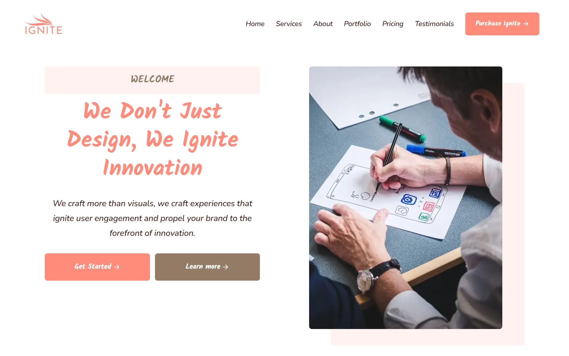 Ignite , Single Page Website