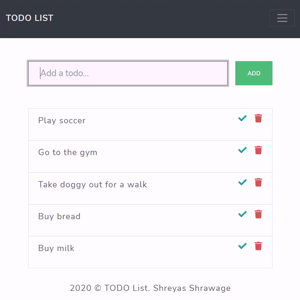 Todo list
