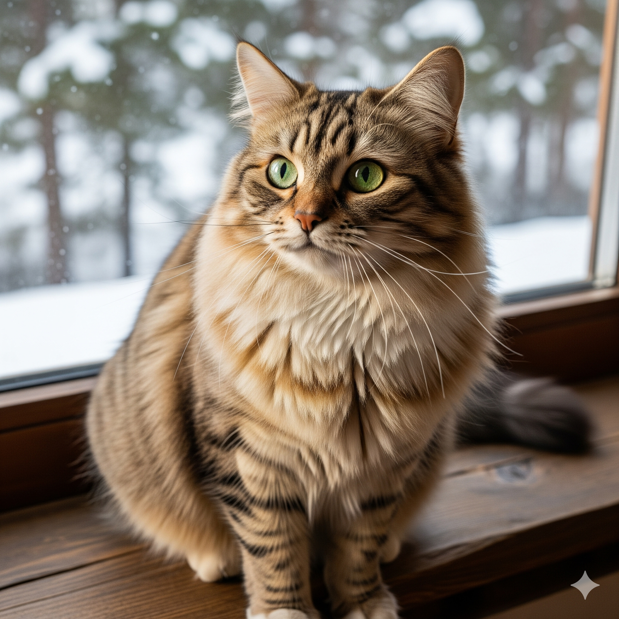 Retrato de un gato siberiano