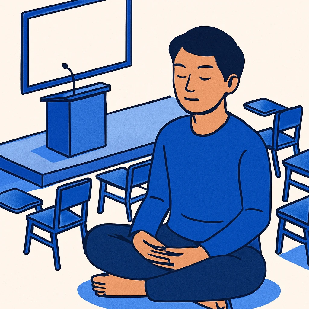 Mahasiswa bermeditasi sebelum sidang