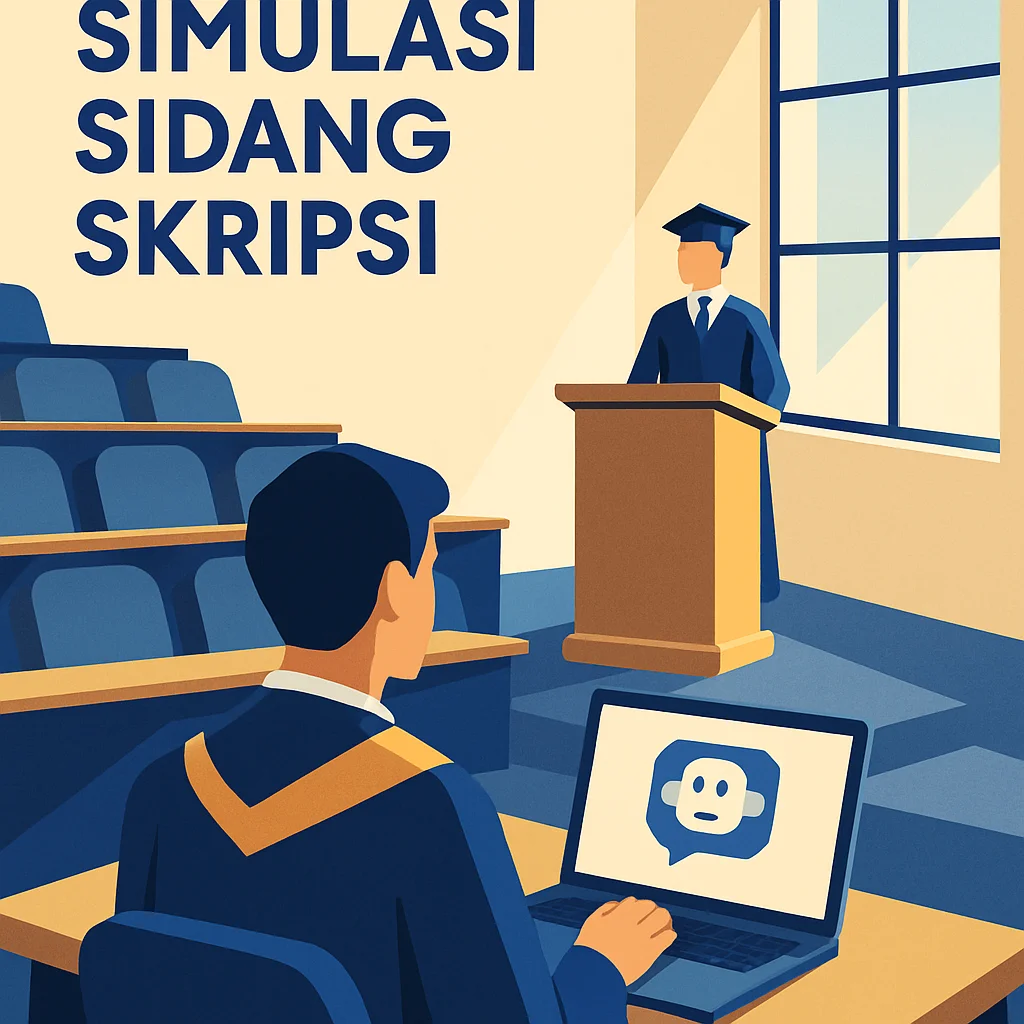 Mahasiswa mempersiapkan sidang skripsi
