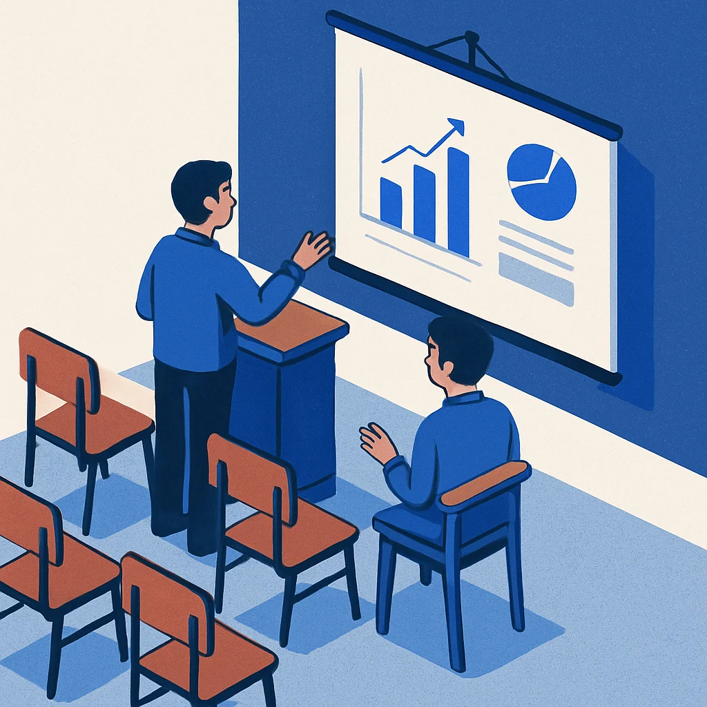 Mahasiswa mempresentasikan data dengan grafik