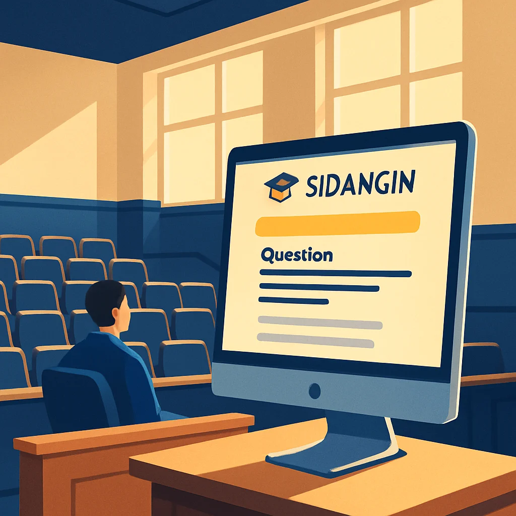 Tampilan platform Sidangin di layar komputer