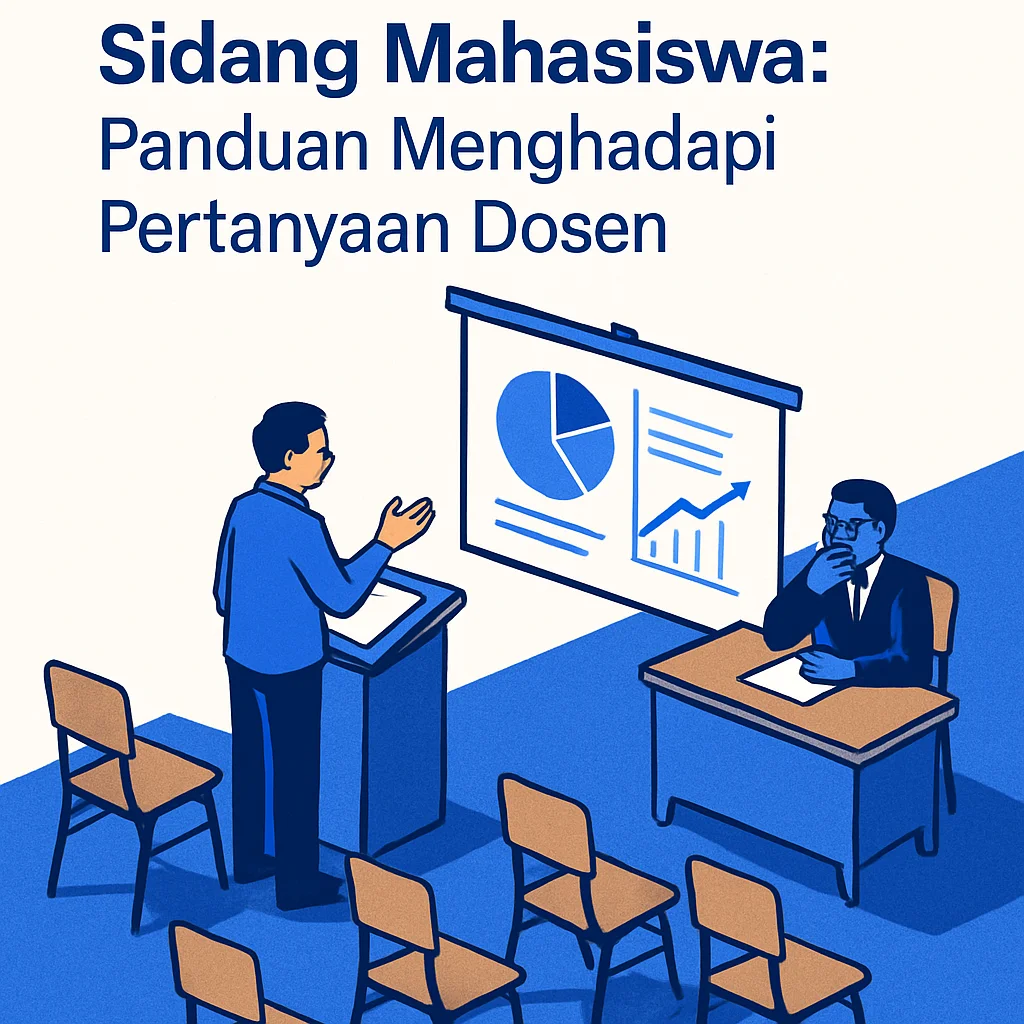 Mahasiswa mempresentasikan hasil penelitian dengan alat bantu visual