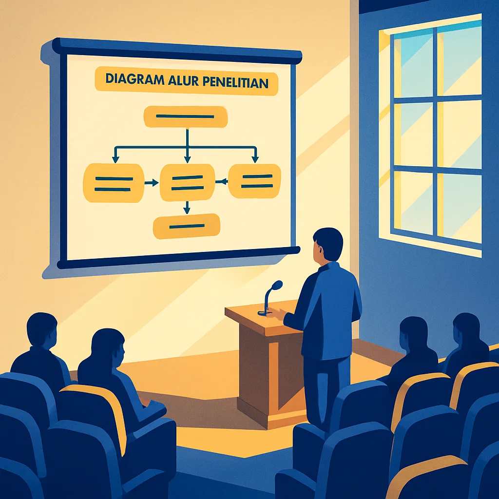 Diagram alur penelitian di slide presentasi