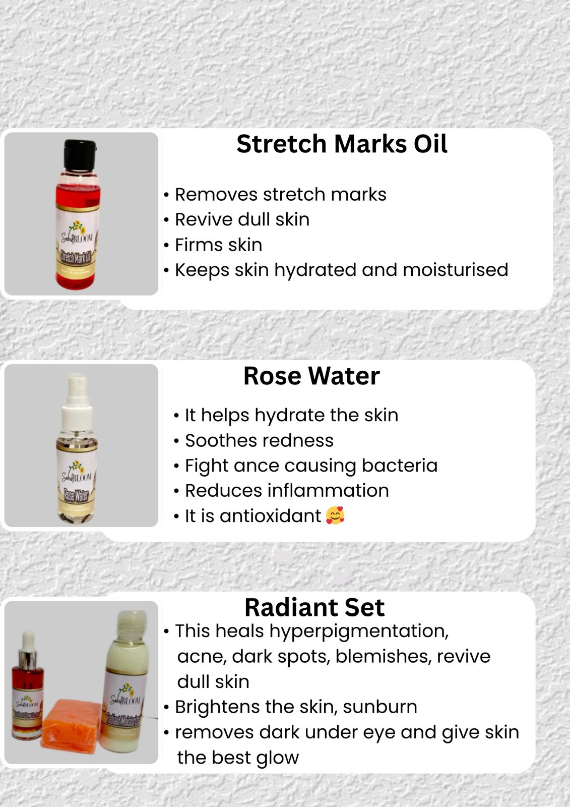 Skin care products