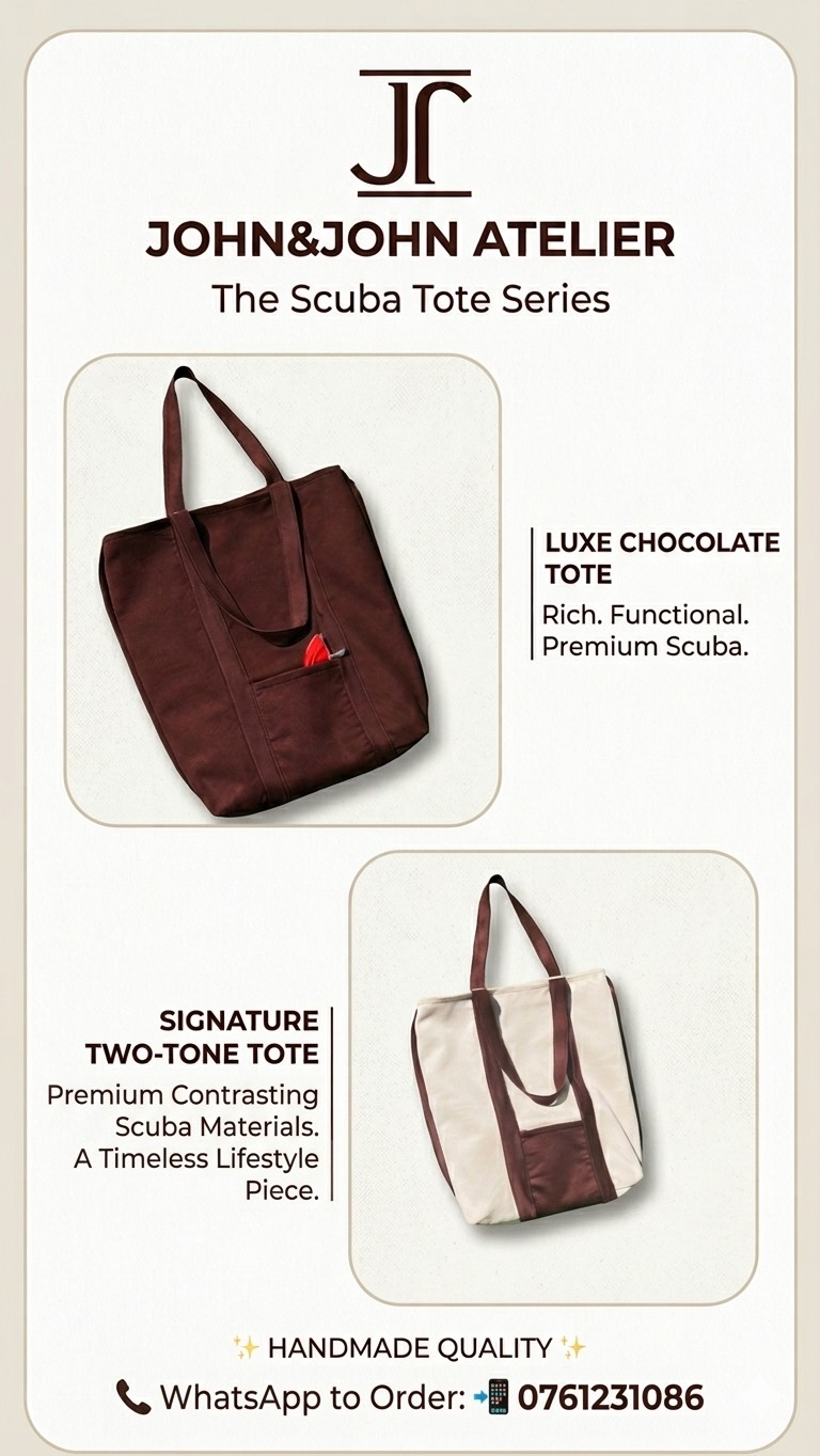 Signature Two-Tone scuba Tote & Chocolate luxe Tote