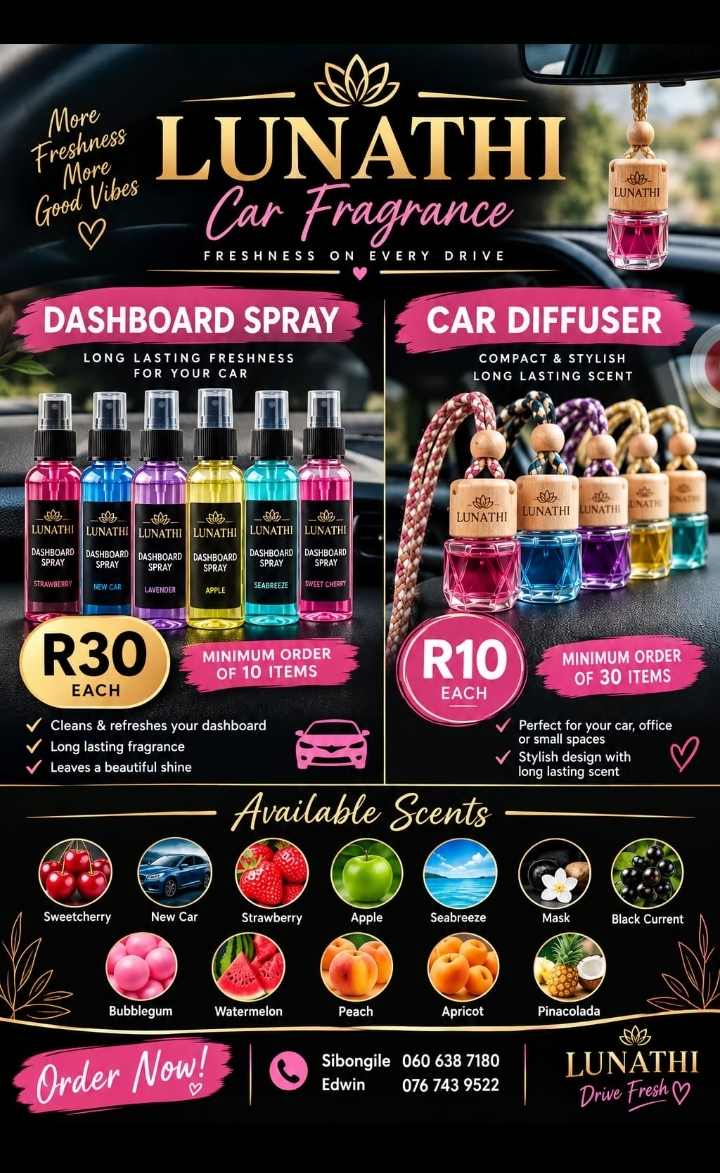 Car Perfumes and Dashboard spray