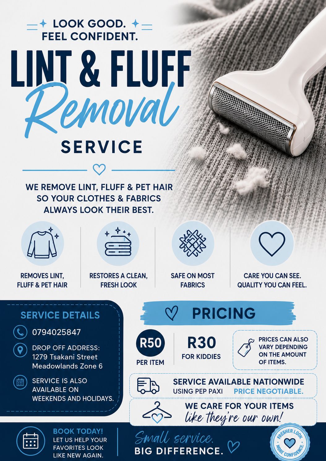 Fluff removing