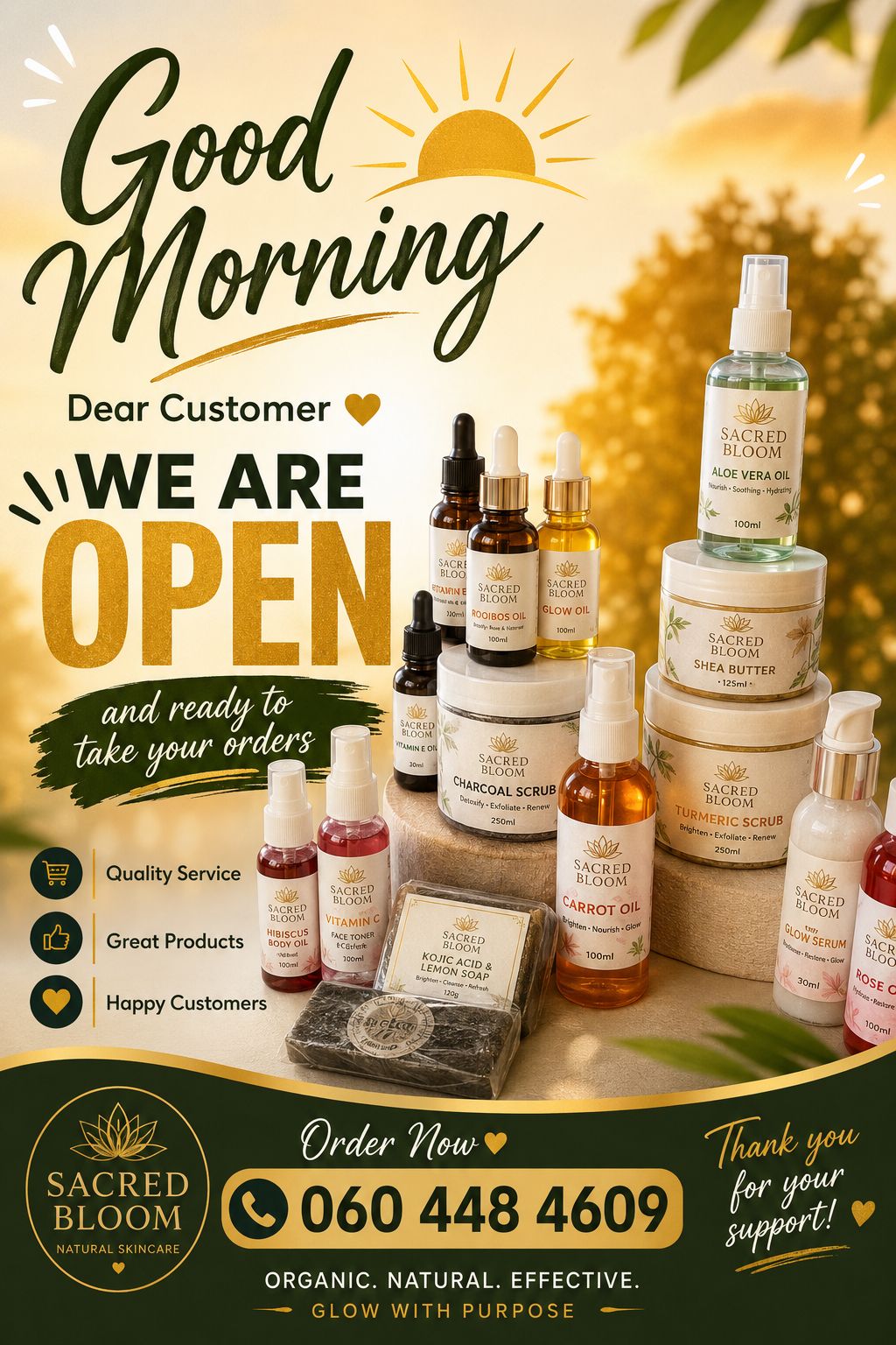 Organic skincare products