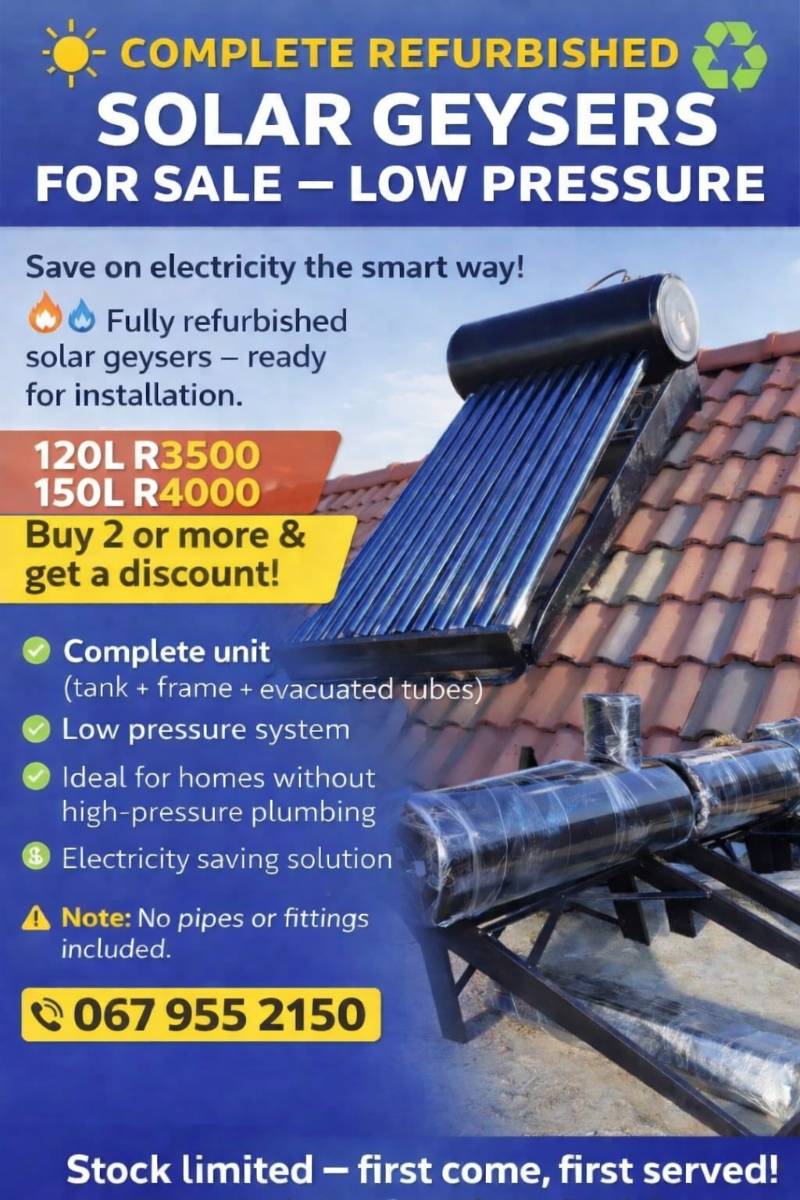 Refurbished Solar Geysers
